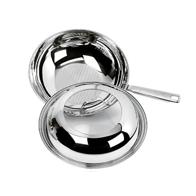 Stainless Steel Single & Capsuled Bottom Korean Cooking Pots Frying Pan non-stick fry pan With lid