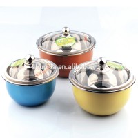 Vacuum soup pot with glass lid 304 stainless steel colour vacuum soup pot