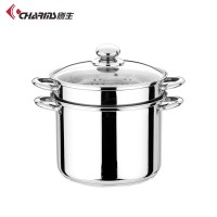 12 Liter Stainless Steel Steamer Pasta Pot , Glass Cover Cooking Pots Multifunctional Soup Pot 4Pcs In One