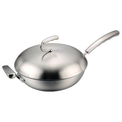 Tri Ply Stainless Steel Frying Pan double handle fry pan non-stick frying pan with high quality