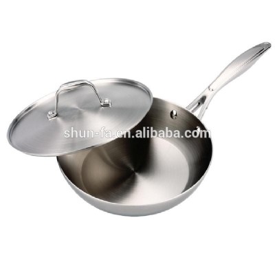 Eco -friendly 304 Egg Fry Pan stainless steel woks with s/s lid